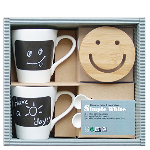 laroom Set Regalo, Ceramica, Bianco, Nero