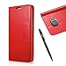 Produktbild Samsung Galaxy S6 Edge Hülle, Samsung Galaxy S6 Edge Schutzhülle Leder Hülle, Alfort 2 in 1 Flip Fashion Design Dual Use Falten Premium PU Leder Tasche Case Cover Flip Mappen Kasten Abdeckung für Samsung Galaxy S6 Edge 5.1" Smartphone Funktion Standfunktion Unterstützte Telefone und Handy am seil Automatisches Schließen ( Rote ) + Alfort Schwarz Stylus Pen
