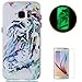 Produktbild CaseHome Samsung Galaxy S7 Edge Elegant TPU Hülle (Mit Frei Schirm-Schutz) Leuchtend Effekt Grün Fluoreszierend Glühen in der Dunkelheit Ultra Schlank Dünn Transparenter Gummi Weich Stoßfest Rutschfest Mode Schön Stilvoll Geprägt Muster Gedruckt Entwurf Silikongel Fall Abdeckung Haut Schale Für Samsung Galaxy S7 Edge-Aquarell-Tiger