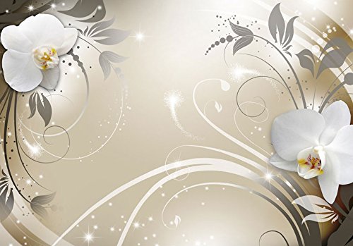 FOTOTAPETE 400×280 cm – VLIES TAPETE PREMIUM – PROFI QUALITÄT – 3 Farben zur Auswahl – Top moderne Wanddeko – Wandbilder XXL – Riesen Wandbild – Top Design Tapete – Neue exklusive Edition mit noch besser Druckauflösung – Deutsches Premium Vlies – Blumen Orchidee b-A-0060-a-d - 3