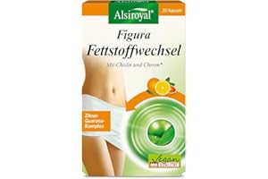‎ALSIROYAL Alsiroyal Figura Fettstoffwechsel (30 Kapseln) – Gewichtsreduktion mit Zitrusfruchtextrakt, Cholin & Chrom – Unterstützt den Fett- & Makronährstoff-Stoffwechsel* – Mit Guarana