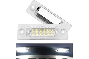 Aiyomi License Number Plate Light LED Rear Number Plate Light For VW T5 Caddy Golf Jetta Pa-ss-at Skoda 6000K Xenon White 2Pcs