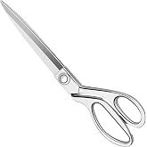 KUONIIY Heavy Duty Sewing Scissors 26cm - Professional Stainless Steel Cutting Scissors for Fabric Leather Tailoring Artists