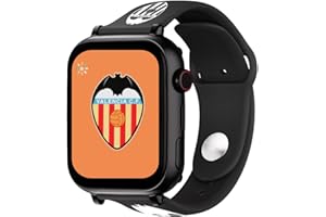 SAVE FAMILY SaveFamily SaveWatch Plus 4G Edición Valencia CF | Reloj Inteligente Niño con Localizador GPS, Llamada, Vídeo, Whatsapp, Música, Bluetooth, App Store | SIM Incluida - Correa de Silicona Negra