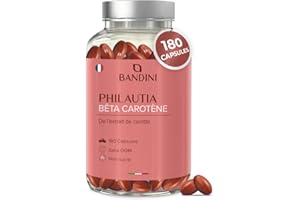 Bandini® Bêta carotène | Complément Alimentaire Bronzage Intense & Protection Peau Soleil | 180 Capsules pour 3 Mois | Beta Carotene Extrait de Carotte Riche en Vitamine A | 100% Naturel & Vegan