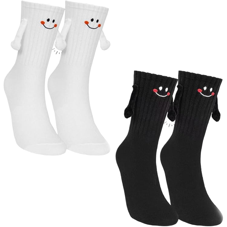 Chaussettes Aimantées 4 Paires Couple Tenant Les Mains Chaussette Funny