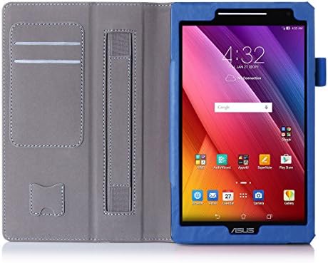 FORDREAMS Tablet Case Series Premium PU Leather Case All-Powerful Protective Stand Cover for ASUS Zenpad 8.0 inch Z380C Z380KL Z380M Tablet with Velcro Hand Strap and Card Slots (Blue)