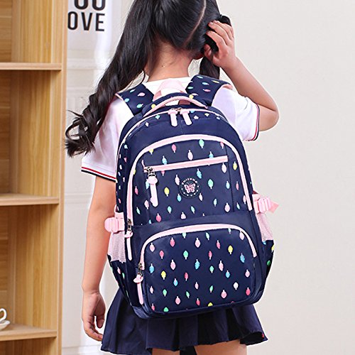 Sac à dos pour enfants,Sac d'école pour les enfants T Sac de livre d'école primaire Sac à dos décontracté imperméable Sac à dos pour ordinateur portable pour femme (Bleu)