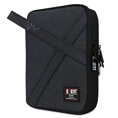BUBM Elektronische Tasche für Reise mit Doppelschicht behilfliches Werkzeug für Handy, iPad und Tablet (bis 10,1 Zoll) mit Griff, Groß, Schwarz - 2