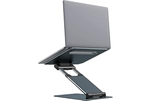 Nulaxy Support pour Ordinateur Portable C5, Support PC Ergonomique Hauteur Réglable de 2,1” à 21", pour Jusqu'à 22 Livres de MacBook, Toutes Ordinateur Portable 10-17 Pouces, Gris