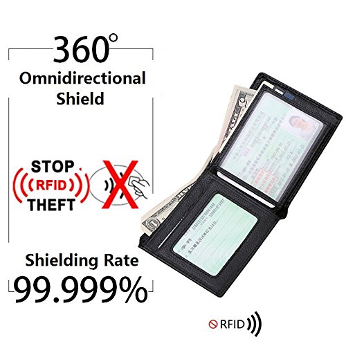 Preisvergleich Produktbild RFID-Leder dreifach faltbar, Kreditkartenschutz, Brieftasche mit RFID-Blockierung