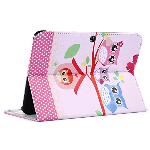 tinxi® PU Kunst leder Tasche für Samsung Galaxy Tab 4 10.1 10,1 zoll (25,65cm) PU Kunst leder Tasche Leder PC Tablet Schutzhülle Hülle Etui Flipcase Cover Case Eulen Familie Uhu Kauz Owl - 2