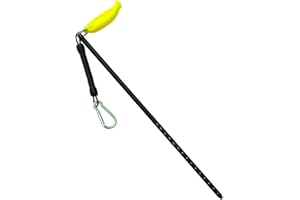 D DOLITY 34cm Aluminium Riffstab Unterwasser Tauchen Zeigestab mit Spiralkabel - Schwarz