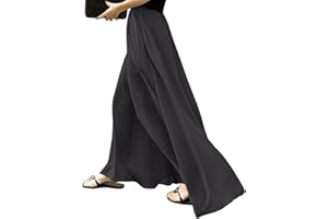 MGizo DtiSpectrum Pantalones Culotte De Pierna Ancha para Mujer - Pantalones De Satén Elegantes, Pantalones Largos De Talle Alto Y Fluidos De Gasa De Gran Tamaño para Damas, Falda Larga Sedosa