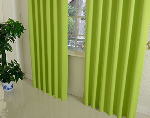 Verdunkelungsvorhag mit Schlaufen matt uni Farben, Apfelgrün, 245×140 (HxB) blickdicht Blackout, 20610 - 3