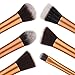 Savisto 6 Piece Essential Kabuki Make Up Brush Set in Gold - Professional Synthetic Makeup Brushes & Stylish Gift Box