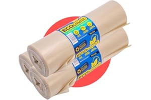 RFD Sacchi Spazzatura Grandi 120 Litri Ambra 90x120 cm - 80 Buste Resistenti Raccolta differenziata Sacchi Industriali Antistratto Made in Italy