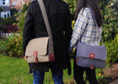 L&X Canvas-Schultertasche, für Apple Macbook Pro (13 Zoll bzw. 33,02 cm) / Apple iPad, leichtgewichtig, Canvas + PU-Leder, Grau - 7