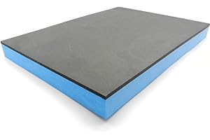 GUMMIFRITZ24DE Werkzeugeinlage Hartschaumstoff Systemeinlage Schaumeinlage für Werkzeugwagen ca. 400 x 500 x 35 mm, schwarz/blau,Top Industriequalität