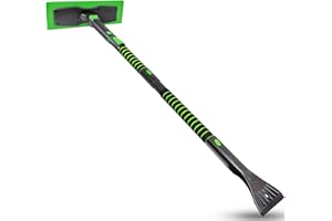 ‎SEAAES SEAAES Auto Eiskratzer, 129CM Auto Schneebürste Auto Reinigungsbürste mit Schaumstoffgriff, kratzfreier Schneekratzer für Auto, LKW, SUV, Windschutzscheibe, Fahrzeugfenster, Dach