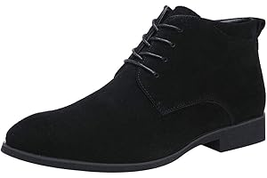 rismart Hombre De moda Botas Ante Cuero Tobillo Botín Semi Formal Vestir Oxford