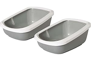 PETGARD Pack de 2 areneros para gatos con Borde Aseo Jumbo