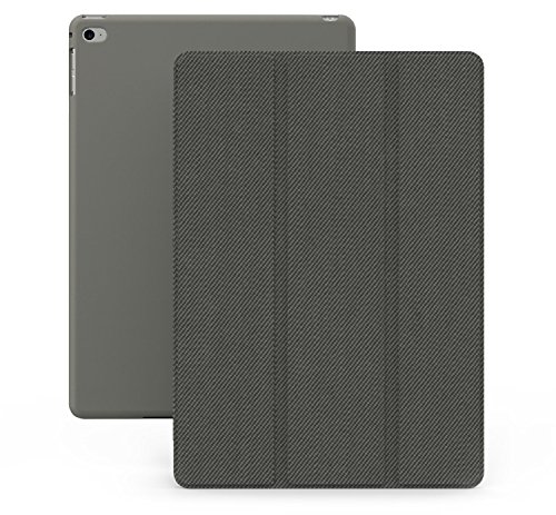 Khomo iPad Pro 12.9" Hülle Case Graues Gehäuse mit doppelten Schutz ultra dünn und leicht, Smart Cover - Italic Grey