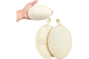 FC'NOQGN 2 Pièces Eponge Loofah, Lavable Éponges en Luffa Naturel, Reutilisable Gants de Gommage Naturels en Loofah, Éponge Exfoliante en Luffa Naturel pour Spa, Cuisine, Visage Corps, le Bain