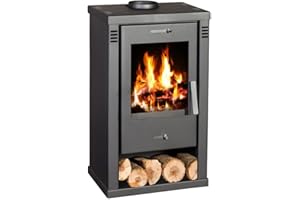 ‎BALKAN ENERGY BALKAN ENERGY Talon Wood Stove 7 kW Wood Stove with Wood Compartment Recess