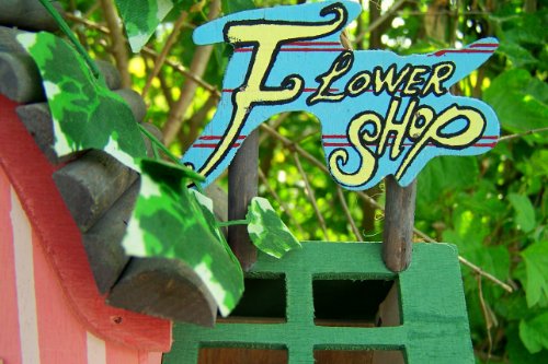 Hüwüknü Blumen Laden Vogelhäuschen aus Holz - 8