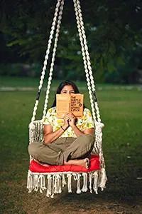 Patiofy Made in India Premium Swing Chair for Adults, Kids Hammock-Hanging Chair Swing with Free Cushion and Accessories (White)