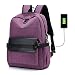 Produktbild Rucksack Herren- und Damenrucksack Business-Rucksack Schulrucksack Laptop-Rucksack Computer-Rucksack mit 15,6-Zoll-Laptopfach, wasserdicht, USB-Ladeanschluss, 20-35L (Lila)