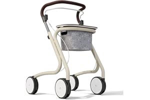 byACRE Deambulatore scandinavo maggiordomo indoor | Vassoio e cestino inclusi | Massima stabilità e larghezza ridotta | Design elegante