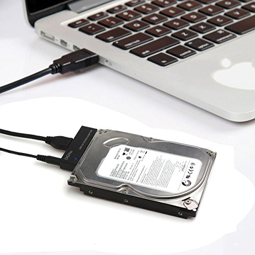 DiGiYes® USB 3.0 zu SATA Konverter Adapter Kabel für 2.5 / 3.5 Zoll Festplattenlaufwerk Festplatte mit 12V / 2A Netzteil - 5