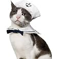 Namsan Sailor Kostüm Set Für Hunde & Katzen – Marineblauer Hut & Krawatte | Größe Small Für Kleine & Mittelgroße Tiere