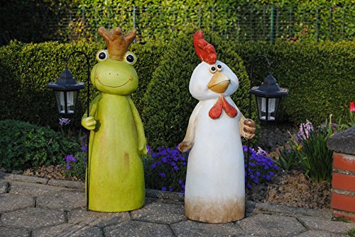 Riesig XXL Froschkönig Dekofigur Frosch ca. 57 cm Solar Lampe neu - 4