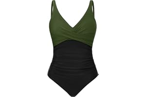 Tuopuda Costume da Bagno Intero Donna Sexy Scollo a V Costumi Interi da Mare Piscina Push Up Imbottito Reggiseno Costumi Bikini Un Pezzo Cross Spiaggia Beachwear