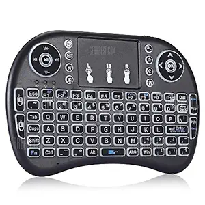 SEAHAVEN Mini 2.4Ghz Wireless Bluetooth Touchpad Keyboard with 360 Degree Flip, USB Drive Port Rechargeable Lithium-Ion Battery Ergonomically Handheld Design