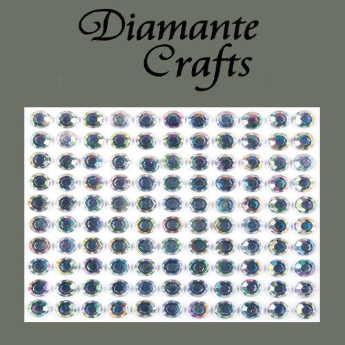 110 x 6mm clear iridescent AB Diamante Self Adhesvie Rhinestone Body Gems - created exclusively for Diamante Crafts