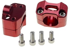 WOOSTAR 7/8" Motorcycle Handlebar Risers with Screws Replacement for Kawasaki Mini Dirt Bike Pit Bike ATV Quad Red