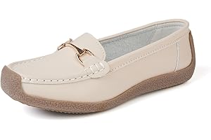 Rodawu Mocassin Femme Cuir Chaussures Bateau et Mocassins pour Femmes Confortable Loafers Plates Chaussures de Conduite Chaussures Décontractées Femmes