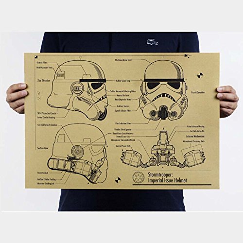 Stormtrooper Helmet Mask Blueprint Poster
