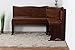 Produktbild Eckbank Kiefer massiv Vollholz Walnussfarben Junco 244 - Abmessungen: 85 x 110 x 150 cm (H x B x L)