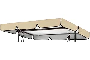 GUANGYU Sonnendach für Hollywoodschaukel Gartenschaukel, Ersatzdach Universal, Erastzbezug Dachbezug, Dachplane Wasserabweisend und UV-Schutz 190 * 132 * 15cm (Beige)