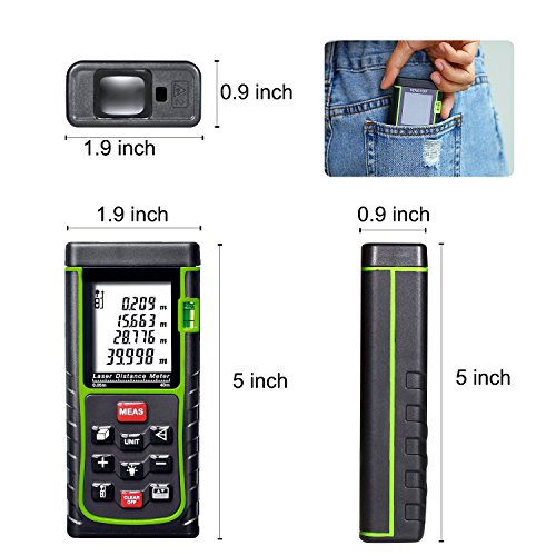 Laser Entfernungsmesser KingTop Digital Laser Messgerät für Distanz, Flächen, Volumen, Messbereich 0,05~40m - 3