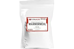 TFC TROLL FACTORY TFC Farine de marbre carbonate de calcium 1 kg – Poudre fine de qualité supérieure pour l'art, l'artisanat et la construction I Respectueux de l'environnement, non toxique, blanc pur, utilisation