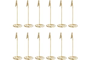 Tincogo Or Mémo Clip en Métal Support Stand avec Fermoir Alligator Pour Photos Carte Note Trombone Lot de 12