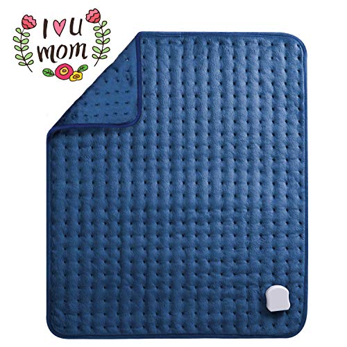 MaxKare Almohadilla Eléctrica Térmica de Grande Tamaño de (50 x 60cm) con Función de Apagado Automático 5 Grados de Calefacción Terapéuticos Franela Suave Alivio Muscular para Espalda Cuello Hombro