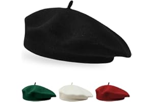DKDXID Boina Francesa Mujer Lana Sombrero Boina Artista Parisino Gorro Francia Cálido Moderno Pintor Sombrero Otoño Vintage Clásico Boinas Mujer Invierno Boinas Niñas Redondo Wool Beret Francés 58cm