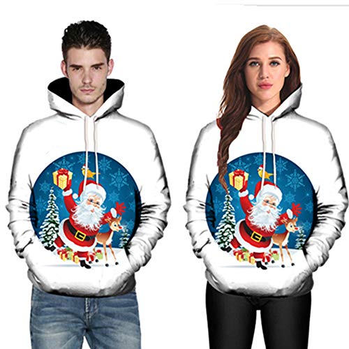 Preisvergleich Produktbild Christmas Sweater Herren Damen Unisex UFODB Männer Weihnachten Weihnachtspullover Kapuzenshirt Kapuzensweatshirt Sweatshirtjacke Kapuzenpullover